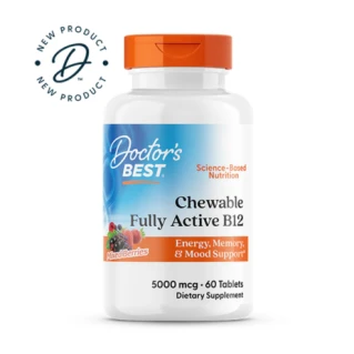 Doctor's Best Chewable Fully Active B12, Mixed Berries, 5,000 mcg, 60 Tablets in Pakistan