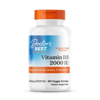 Doctor's Best Vitamin D3, 50 mcg (2,000 IU), 180 Veggie Softgels in Pakistan