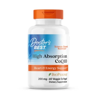 Doctor's Best High Absorption CoQ10 with BioPerine, 200 mg, 60 Veggie Softgels in Pakistan