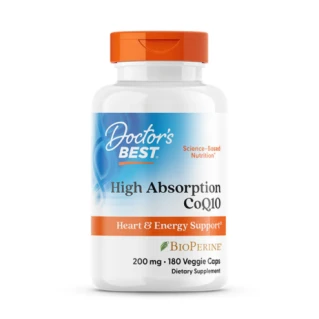 Doctor's Best High Absorption CoQ10 with BioPerine, 200 mg, 180 Veggie Caps in Pakistan