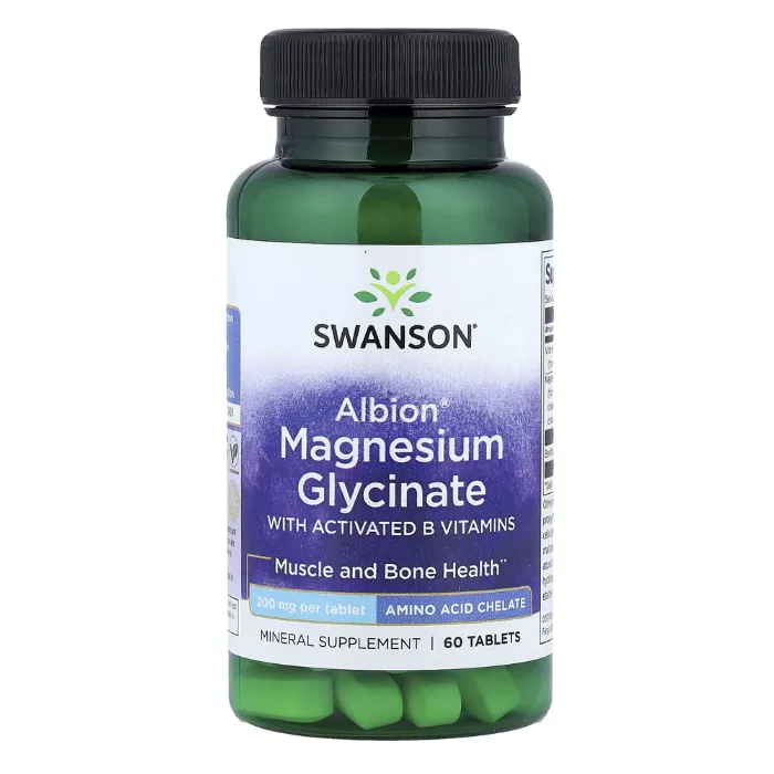 Swanson, Albion® Magnesium Glycinate with Activated B Vitamins, 60 Tablets in Pakistan