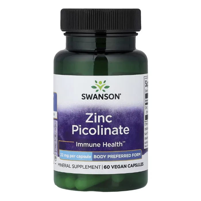 Swanson, Zinc Picolinate, 22 mg, 60 Vegan Capsules in Pakistan