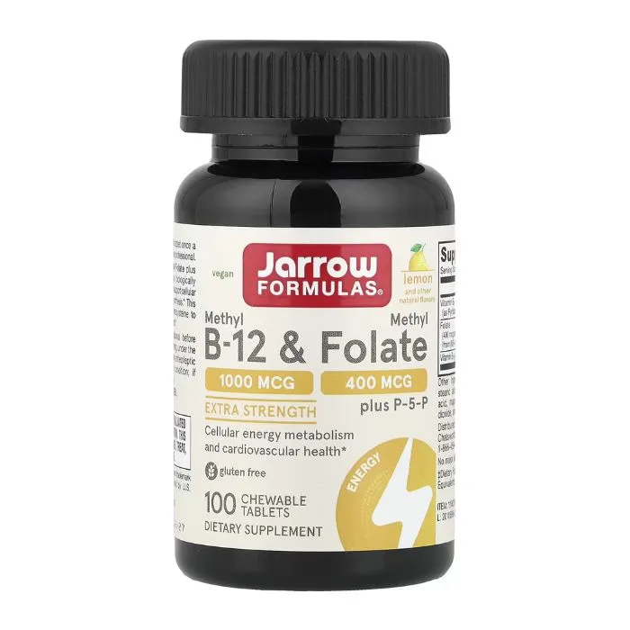 Jarrow Formulas, Vegan Methyl B-12 & Methyl Folate, Lemon, 100 Chewable Tablets in Pakistan
