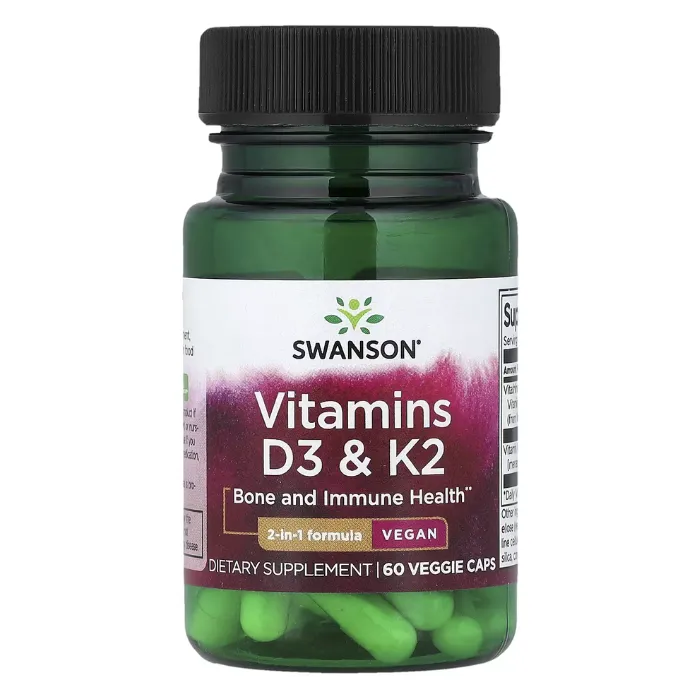 Swanson, Vitamins D3 & K2, 60 Veggie Caps in Pakistan
