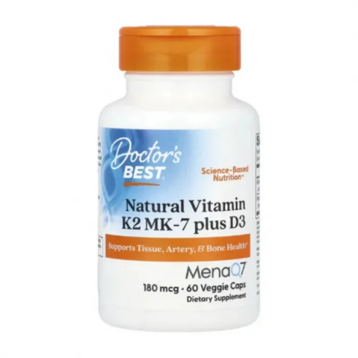 Doctor's Best, Natural Vitamin K2 MK-7 Plus D3, 180 mcg, 60 Veggie Caps in Pakistan