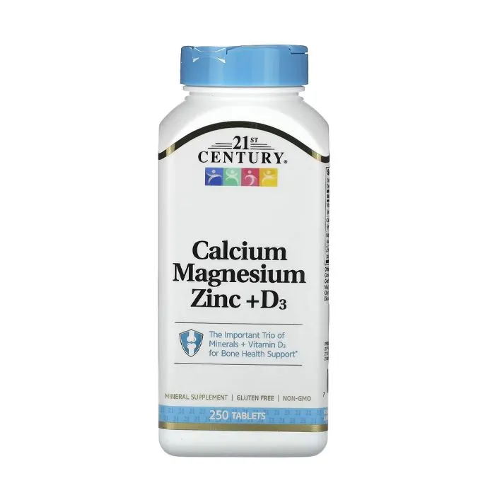 21st Century, Calcium Magnesium Zinc + D3, 250 Tablets in Pakistan