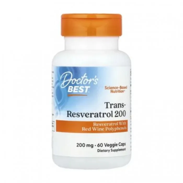Doctor's Best, Trans-Resveratrol 200 , 200 mg, 60 Veggie Caps in Pakistan
