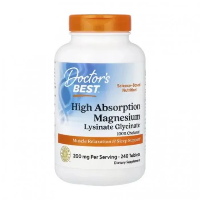 Doctor's Best, High Absorption Magnesium Lysinate Glycinate, Chelated, Albion® TRAACS®, 240 Tablets in Pakistan