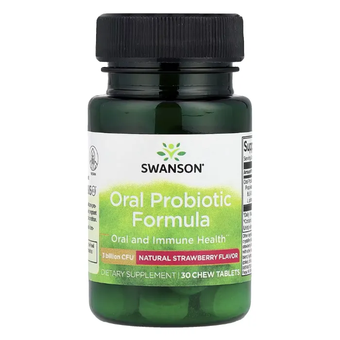Swanson, Oral Probiotic Formula, Natural Strawberry, 3 Billion CFU, 30 Chew Tablets in Pakistan
