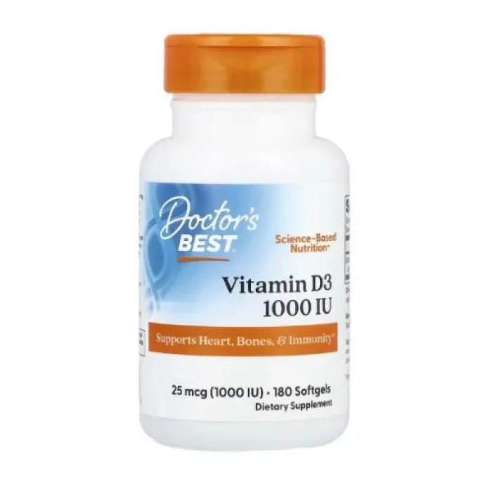 Doctor's Best, Vitamin D3, 25 mcg (1,000 IU), 180 Softgels in Pakistan