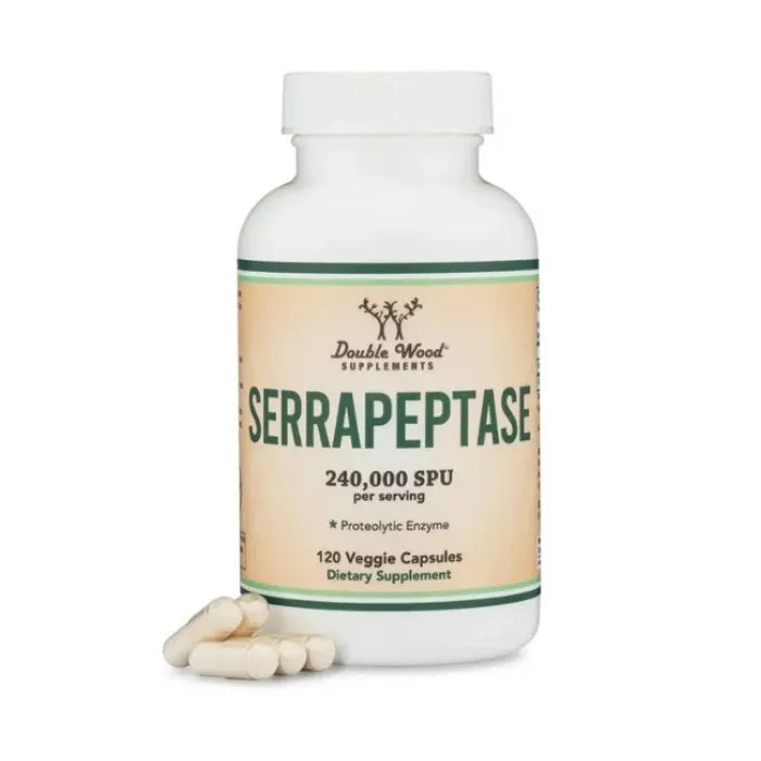 Double Wood Serrapeptase 240,000 SPU, 120 Capsules in Pakistan