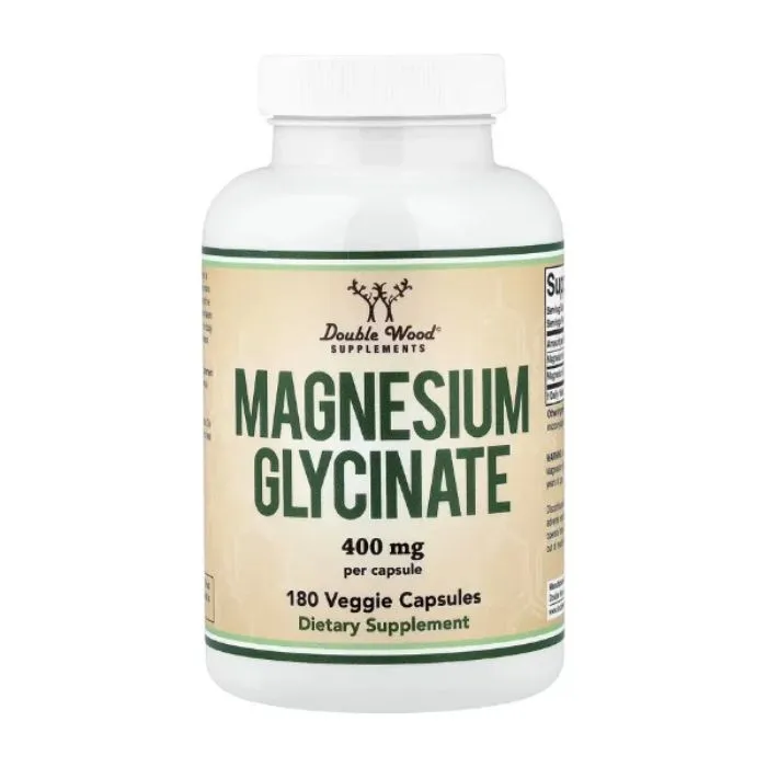Double Wood Supplements, Magnesium Glycinate, 400 mg, 180 Veggie Capsules in Pakistan