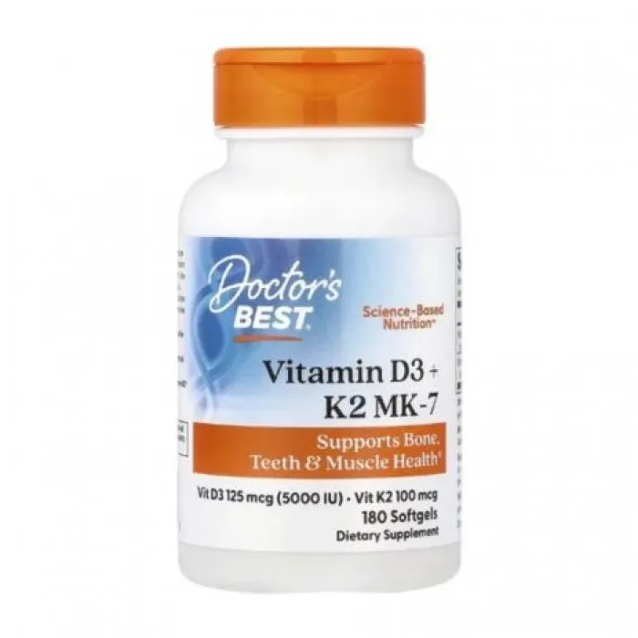 Doctor's Best, Vitamin D3 + K2 MK-7, 180 Softgels in Pakistan