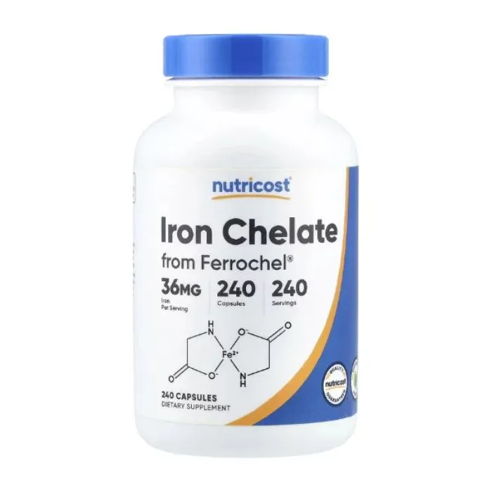 Nutricost, Iron Chelate From Ferrochel®, 36 mg, 240 Capsules in Pakistan