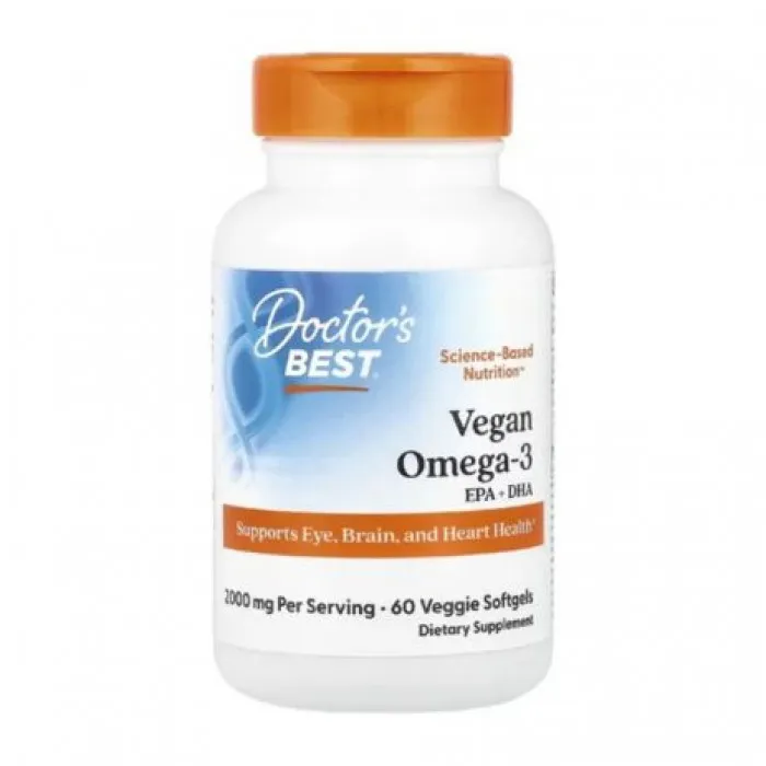 Doctor's Best, Vegan Omega-3, EPA+DHA, 60 Veggie Softgels in Pakistan