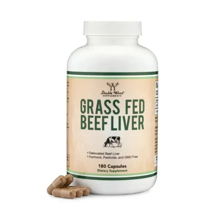 Double Wood Grass Fed Beef Liver, 180 Capsules in Pakistan